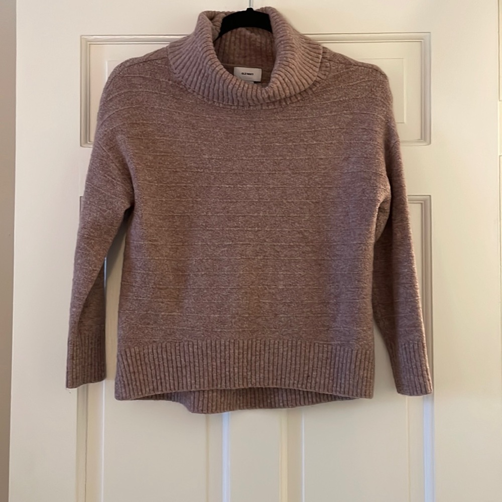 Blush Loose Turtleneck Sweater